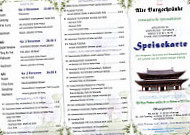 Alte Burgschänke menu