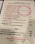 Kati Culinary menu
