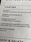 Staffords Weathervane menu