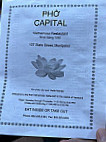 Pho Capital menu