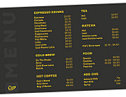 Cup Coffee menu