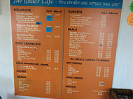 The Glider Cafe menu