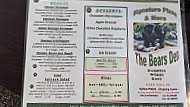 The Bears Den menu