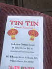 Tin Tin Chinese menu