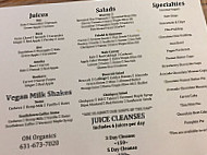 Om Organics menu