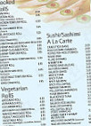 Reiki Sushi Asian Bistro menu