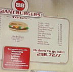 88 Giant Burgers To Go menu