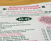 Shun's Kitchen menu