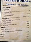 Walsh Burger menu