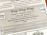 Rachel's Wingshack menu