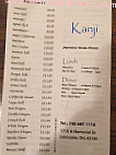 Kanji Japanese Steakhouse Sushi menu