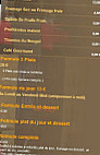 Restaurant Le Parc menu