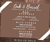 Oak Barrel menu