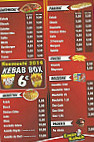 Emin Kebab menu