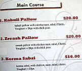 Afghan Delicious Kebab House menu