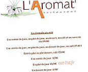 L'Aromat menu