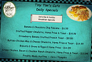 Tiny Tims Cafe menu