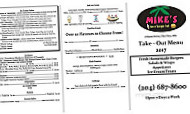 Mike's Ice N Burger Hut menu