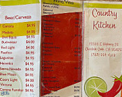 Country Kitchen Mexican Food menu