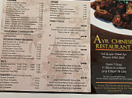 Ayr Chinese Restaurant menu