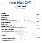 Forty West menu