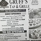 Gruffs Tap And Grille menu