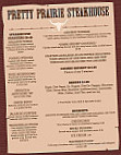 Pretty Prairie Steakhouse menu