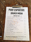 Port Espresso menu