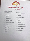 Big Time Meals menu