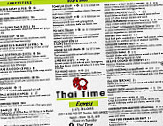 Thai Time Cafe menu