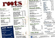 Roots Coffee Community menu