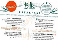 Bill's menu