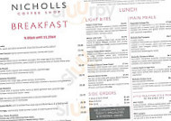 Nicholls Coffee Shop menu