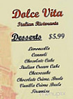 Dolce Vita Italian menu