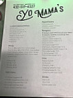 Yo Mama's menu