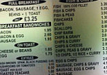Kingfisher Fish Chips menu