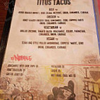 Titus Jones menu