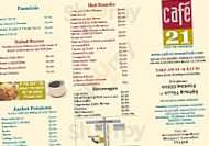 Cafe 21 menu