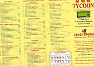 Tycoon Chinese Take-away menu