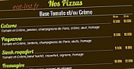 Pizzas Tentations menu