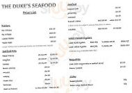 The Dukes Seafood menu