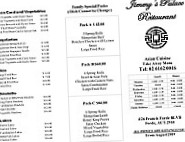 Jimmy's Palace menu