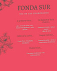 Fonda Sur menu