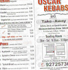 Oscar Kebab & Turkish Bakery menu