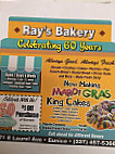 Ray's Bakery menu
