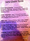 Hana Steakhouse Seafood Sushi menu