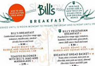Bill's menu