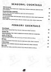 The Fernery menu