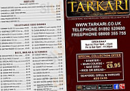 Tarkari Tandoori Takeaway menu
