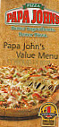 Papa Johns Pizza menu